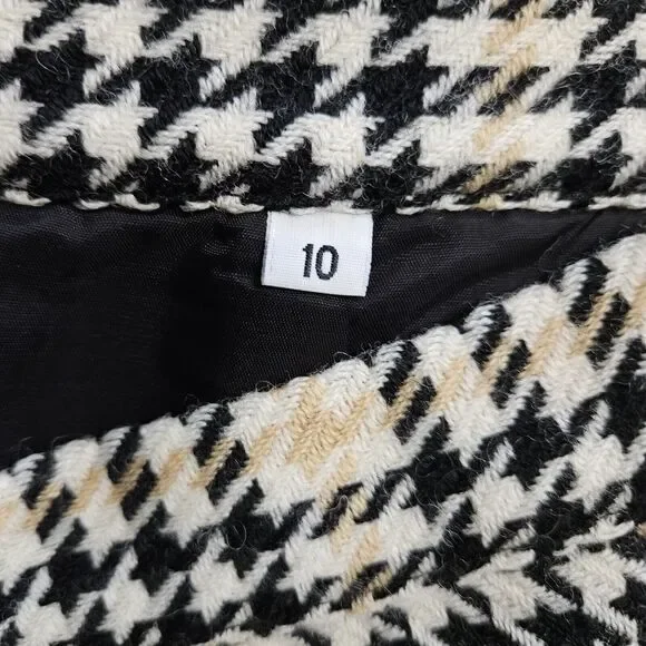 Xerxes Suit 10 Houndstooth Double Breasted Blazer Pencil Skirt Wool Corpcore - Picture 7 of 13